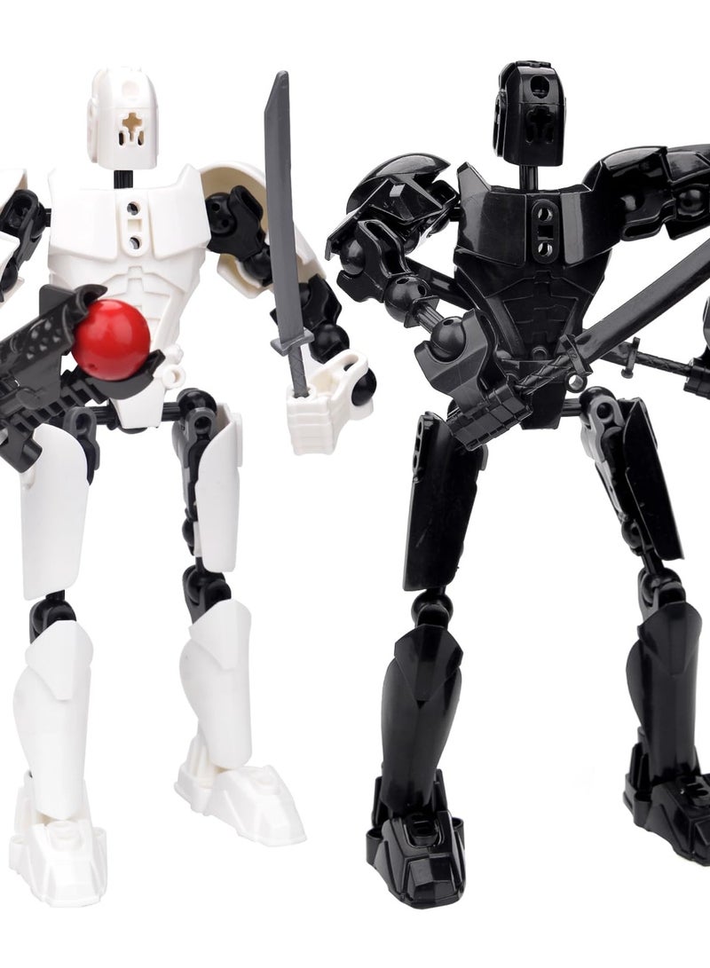 Toy Lucky 13 Action Figures, T13 Action Figure, Multi-Jointed Movable Robot Figures, 3D Printed Action Figures, Home Desktop Decorations Gifts for Game Lovers, white/black