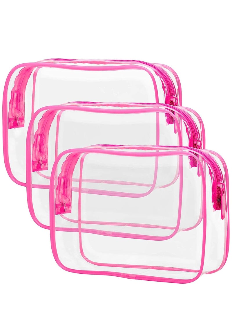 Hand Bag Clear Makeup Bags Clear Cosmetics Bag Transparent Tote Bag Thick PVC Zippered Toiletry Carry Pouch Waterproof Makeup Artist Large Bag Diaper Shoulder Bag Beach Bag