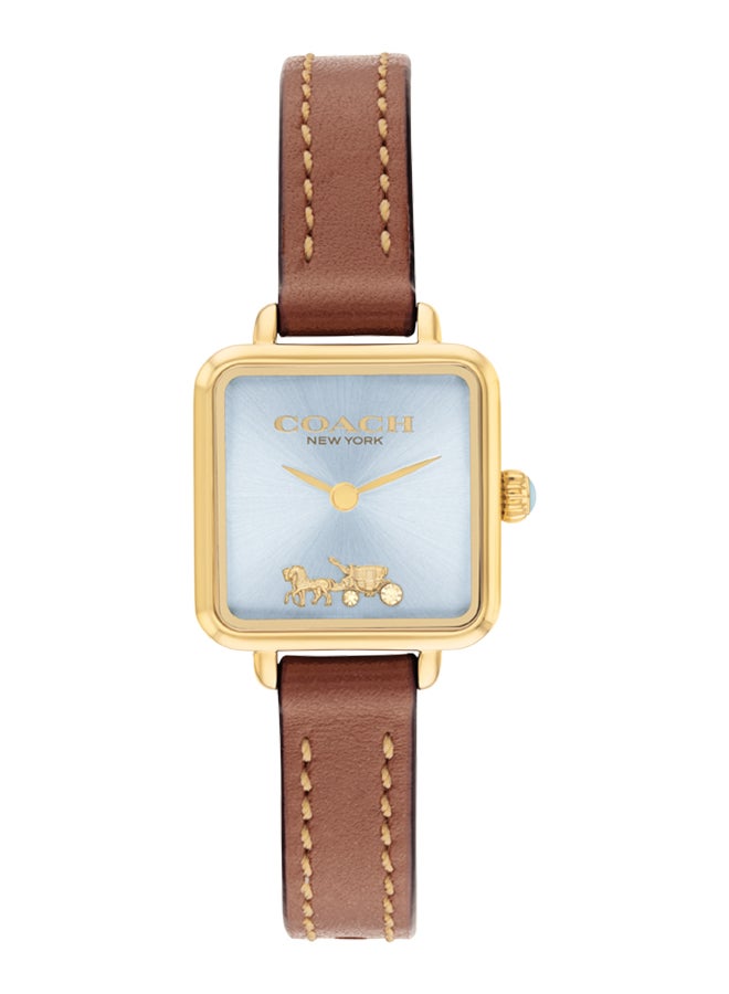 Women's Analog Square Shape Leather Wrist Watch 14504231 - 22 Mm