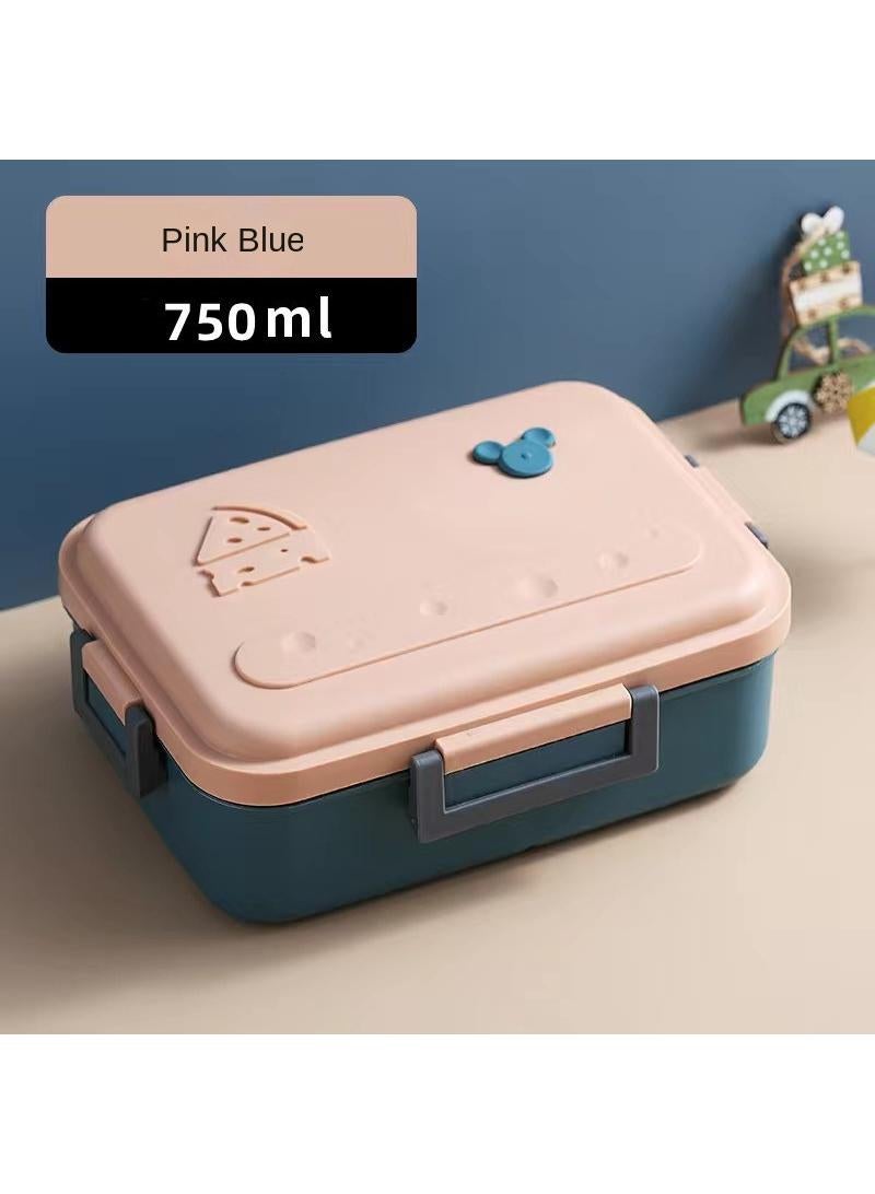Stainless Steel Bento Box Removable Lunch Box 750ML Pink/Blue