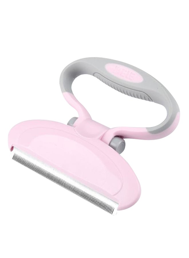 Pet Hair Remover Shedding Tool With Adjustable Handle Pink/Grey 12.2x7.2x3cm