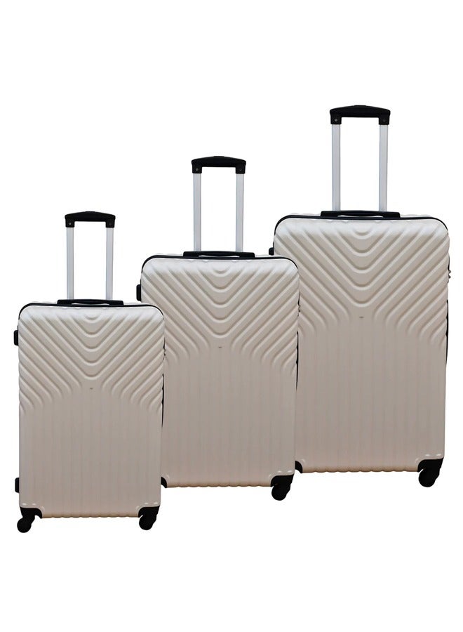High-Quality 3 Piece Luggage Bag 20-Inch, 24-Inch & 28-Inch Cream Color -2283