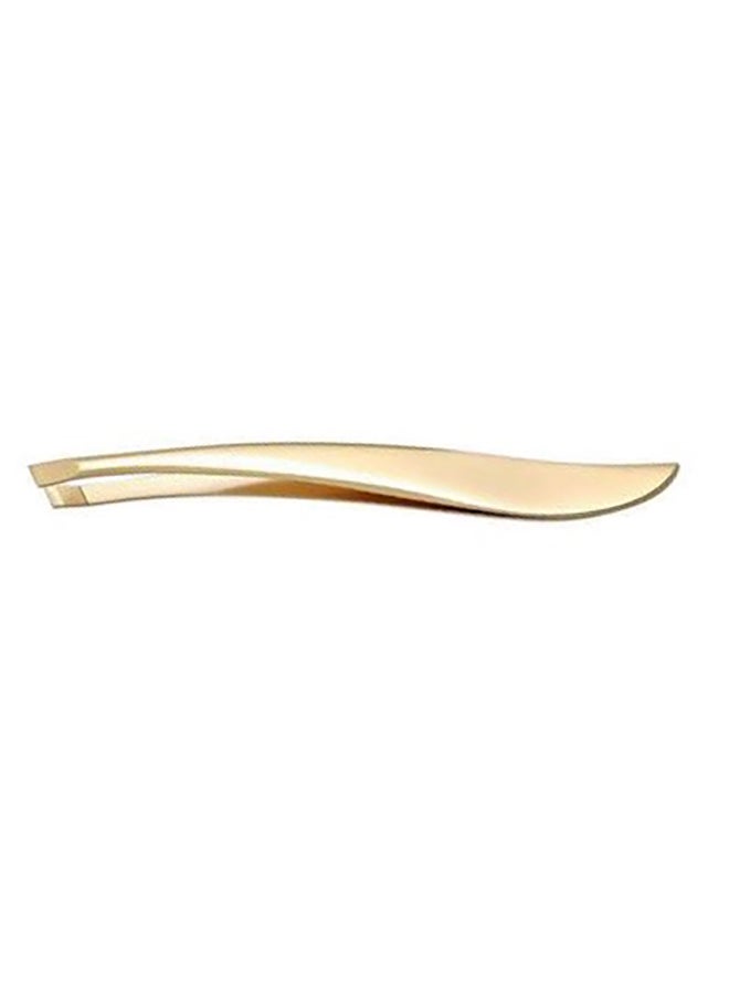 Slanted Tip Banana Shape Tweezer Gold 9cm