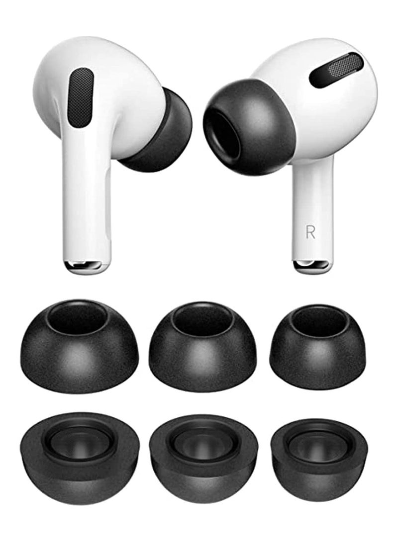 3 Pairs Replacement Ear Tips Compatible with Apple Air Pods Pro, Memory Foam Reducing Noise in-Ear Anti-Slip Eartips Accessories Fit in The Charging Case S/M/L, Black
