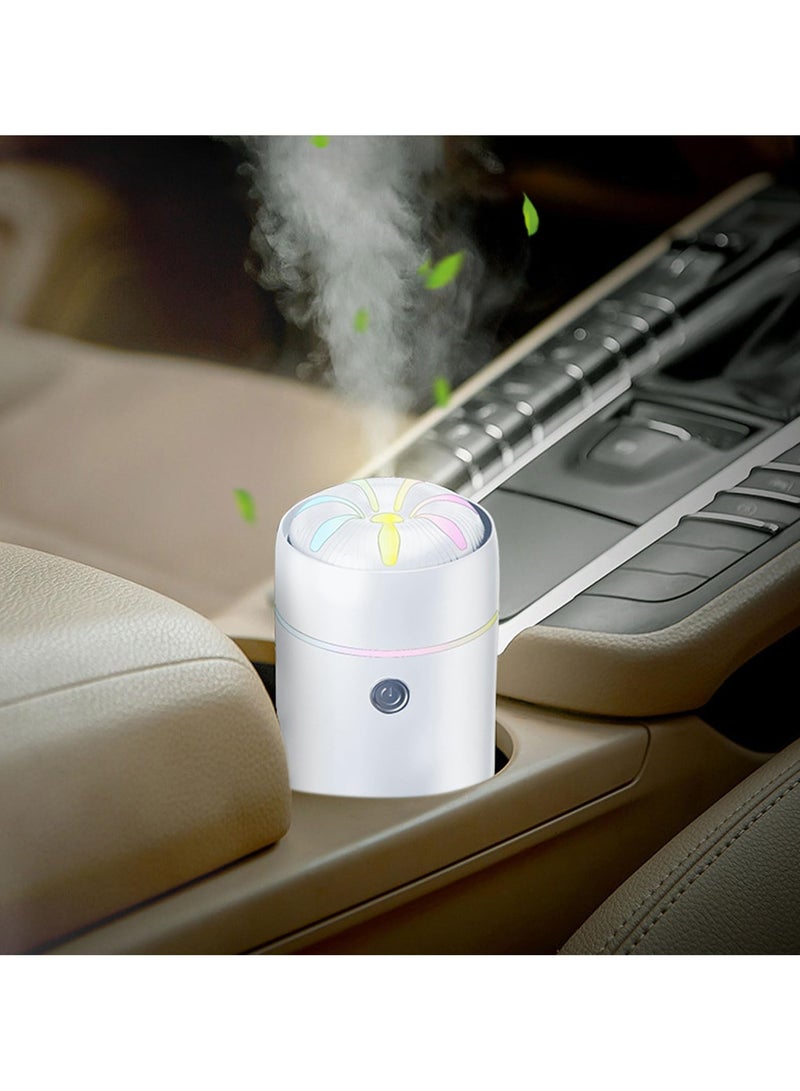 Car Diffuser, Car Diffusers for Essential Oils, Mini Ultrasonic Mist Humidifier Essential Oil Diffuser, with 7 Colors LED Light for Car Office Home