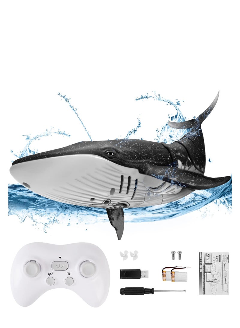Remote Control Whale, 2.4G High Simulation RC Whale Toys, Pool Remote Control Whale Toys, Outdoor RC Boat Water Toys, for Boys and Girls Kids