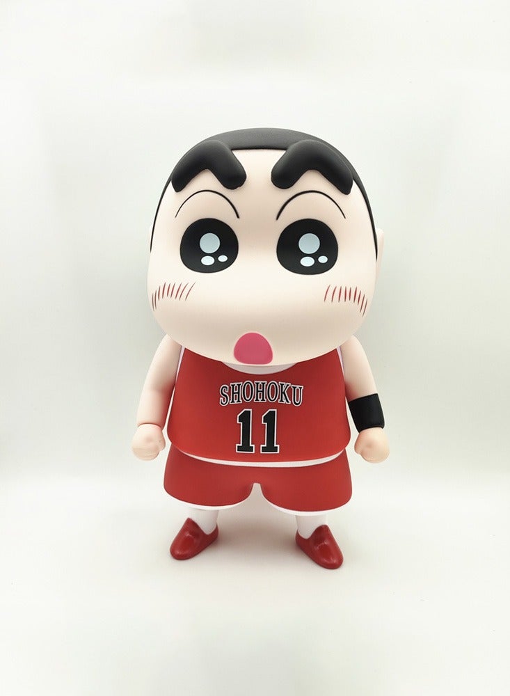 Crayon Shin-chan Rukawa Maple Football Uniform Series Cartoon Animation Figure Model Car Desktop Ornament 23CM