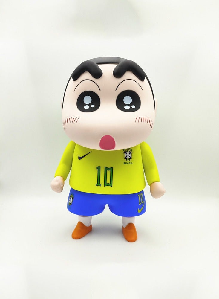 Crayon Shin-chan Neymar Football Uniform Series Cartoon Animation Figure Model Car Desktop Ornament 23CM