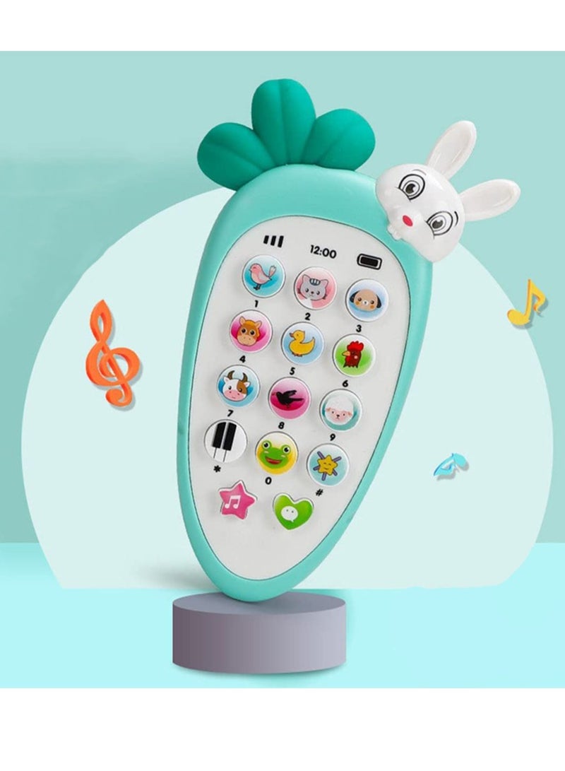 Toddler Phone Toy Sound Toy Early Educational Mobiles Phone Carrot Shape Simulation Cellphone Mobile Phone Gift for Kids 0 12 Months