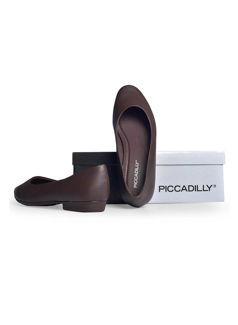 PICCADILLY CREW SHOES - BROWN FLATS (1.5 CMS)