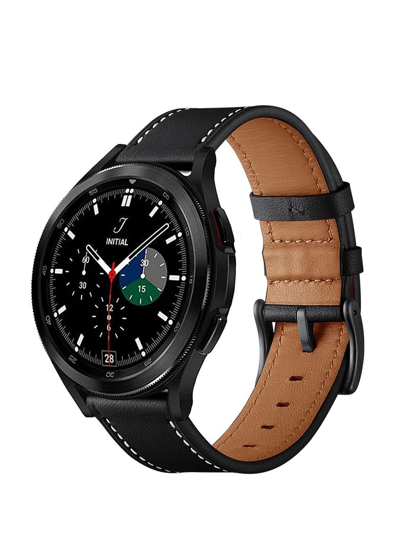 Leather Bands Compatible with Samsung Galaxy Watch 5 pro Band 45mm Galaxy Watch 5 Band 40mm 44mm Galaxy Watch 4 Band