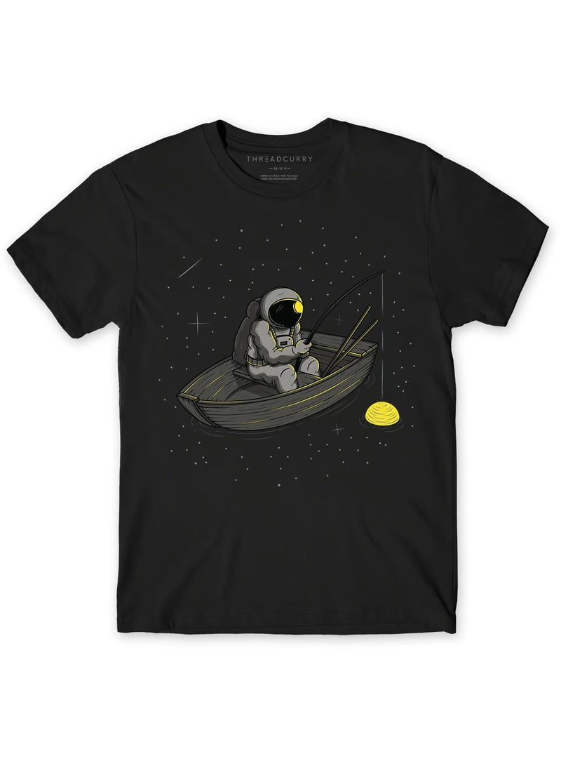 THREADCURRY Space Astronaut Fun Comic & Funny Creative Cotton Graphic Printed Tshirt for Boys