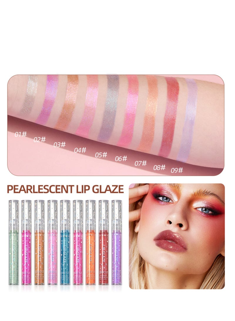 9 Colors Glitter Liquid Lipsticks, Waterproof Long Lasting Non-Stick Cup Liquid, Matte Moisturizing Liquid Lipsticks, Suitable for Women Beauty Cosmetics Makeup