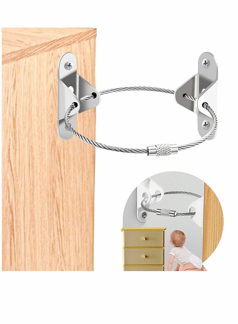 Furniture Strap for Baby Proofing Furniture Anchors Wall Metal Secure 400 Pound Falling Furniture Prevention Straps Adjustable Baby Safety Earthquake Straps Protect Toddler and Pet 10 Pack Silver