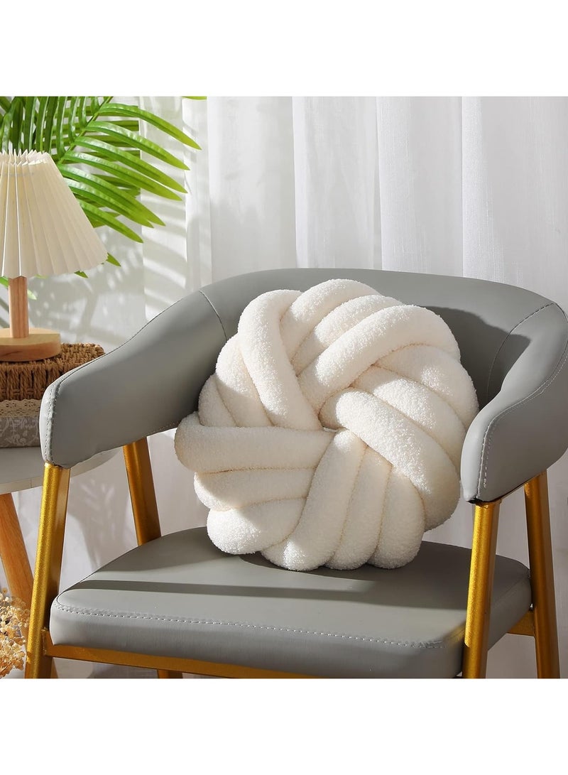 Decorative Throw Pillows Round Pillows Cushion, Soft Handmade Knotted Ball Cushion (35*35cm)