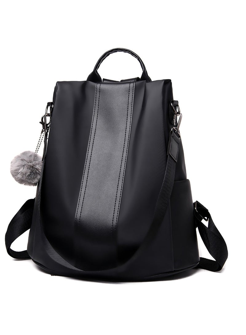 Women Backpack, Leisure Ladies Rucksack, Water-Resistant Nylon School Bags Anti-Theft Daypack Shoulder Bag, Elegant Modern For Work Shopping Travel (black)