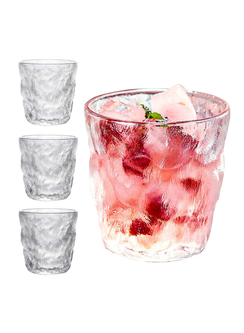 Crystal Drinking Glasses 4pc Set - KASTWAVE 10oz Drinking Glassware Can Shaped Clear Glass Cups, Water Glasses Cup, Drinking Glasses Tumblers For Water, Juice for Any Drink and Any Occasion