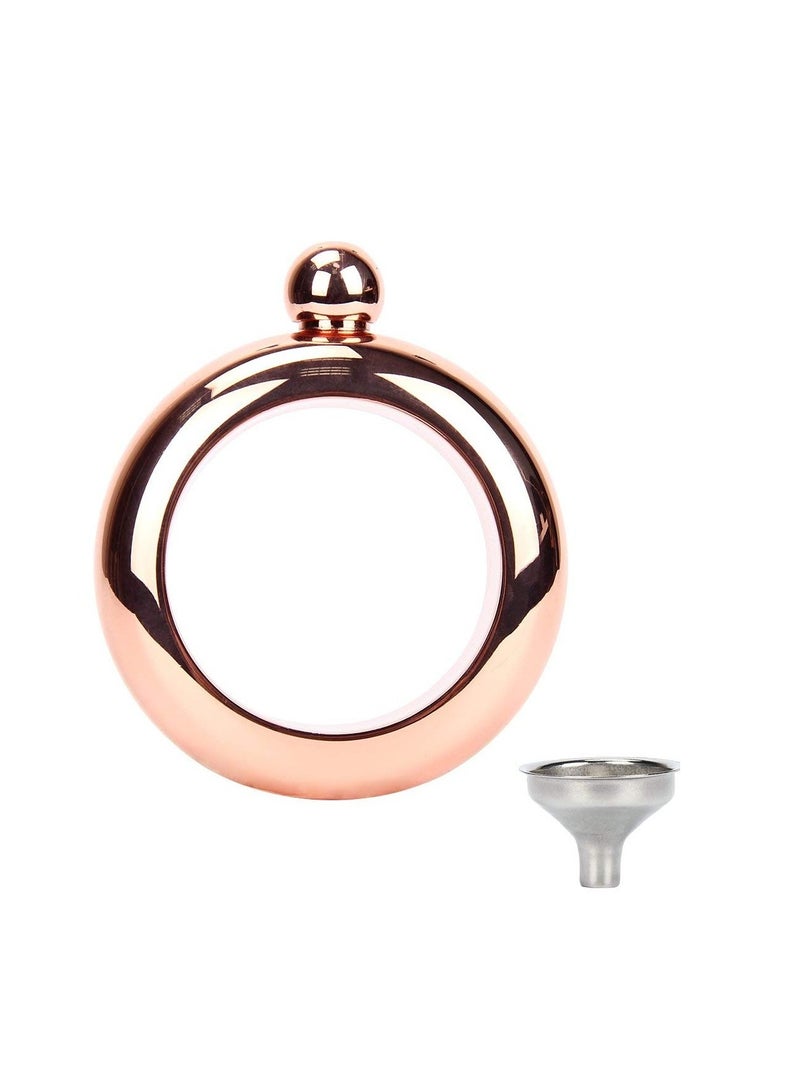 Hip Flask Portable Bangle Hip Flask with Crystal Lid for Men Women 3.5 OZ Wrist Hip Flask for Wine Bangle Bangle Hip Flask Gift  Rose Gold