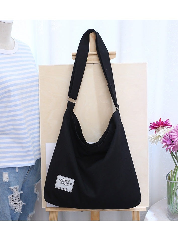 Hobo Handbag Canvas Tote Bag Womens Big Capacity Casual Shoulder Crossbody Bag Ladies Large Cotton Tote Handbag for Travel and Daily Use 36 * 36 * 9CM (H*L*W)