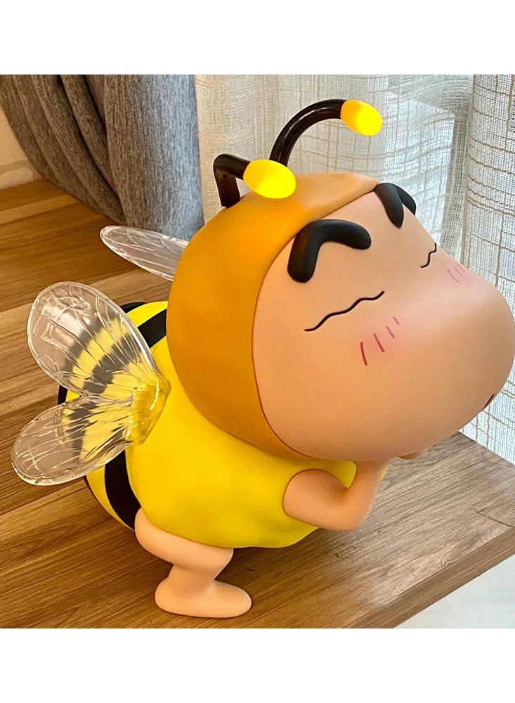 Crayon Shin-chan and Wild Bee Night Light Ornament Desk Lamp Luminous Hand Doll Exquisitely Detailed Design Collection Edition Action Figure Hand Doll Model Ornament 23cm