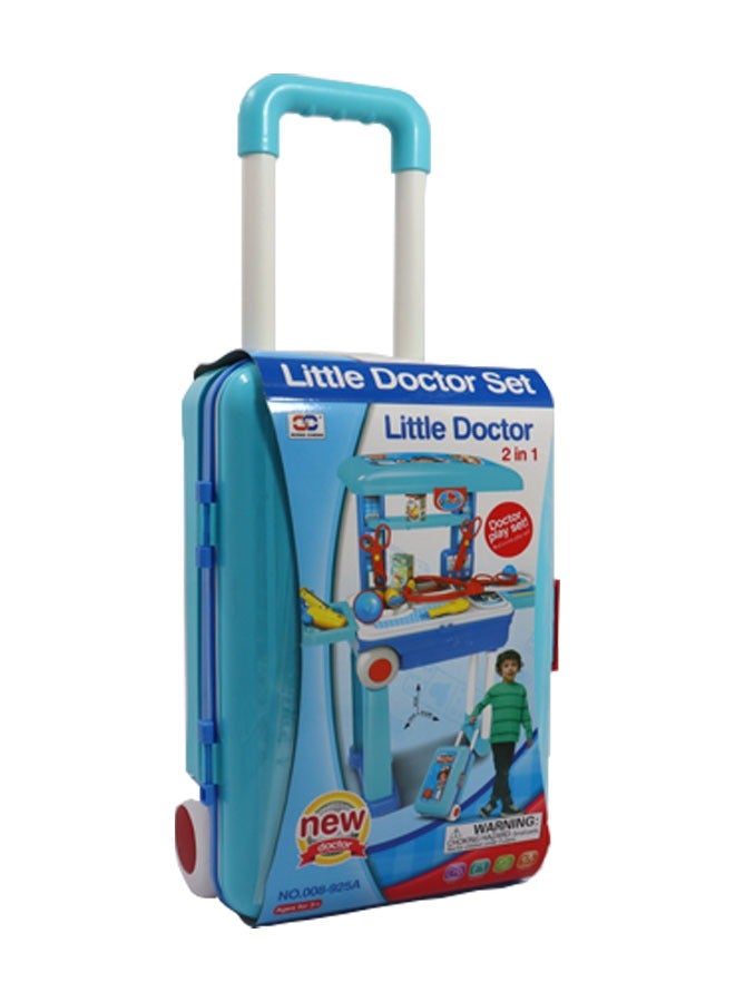 Doctor Play Set Medical Pretend Playset On Trolley – Durable Play Educational Doctor Set – Clinic On Wheels - Easy to Store and Carry for Girls & Boys – Small Suitcase