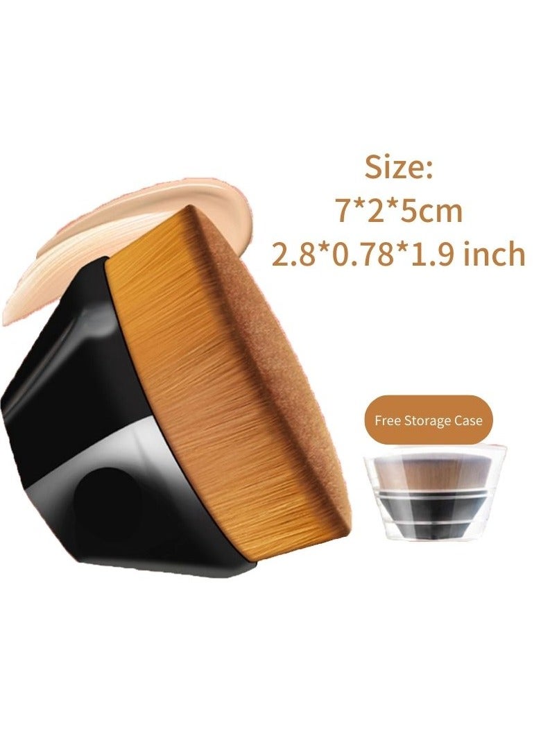 1pcs Foundation Makeup Brush with Storage Box Easy Makeup for Fresh Beginners Beauty Tool Foundation Brush for Girls Quick Makeup to School Company Morning Kits