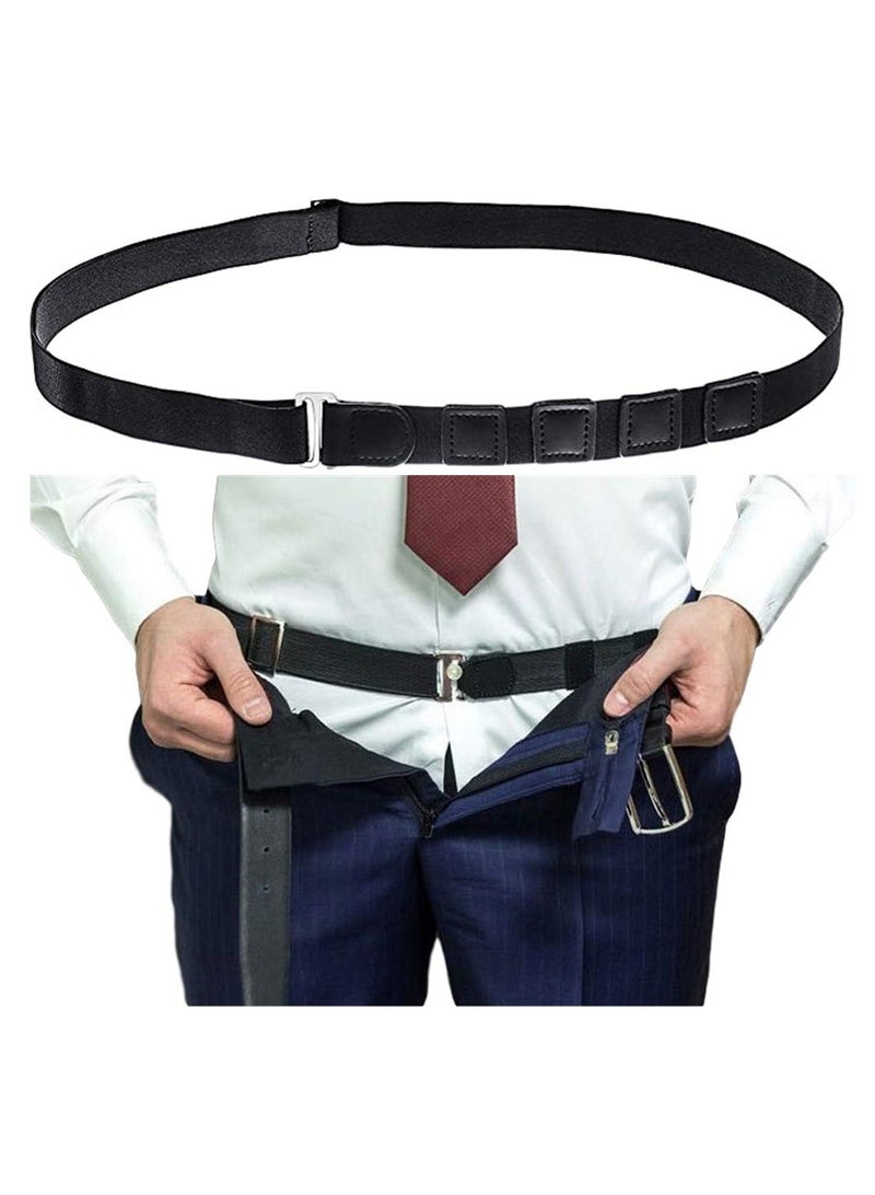 Men Shirt Stays Lock Belt Elastic Stay for Stretchable and Adjustable Waist with Flexible Comfort Silicone Touch Points