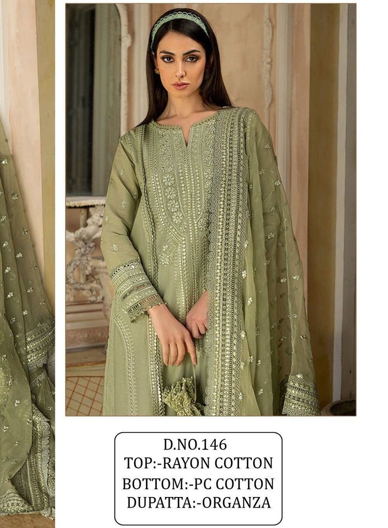 Wedding Function Wear Semi Stitched Pista Pakistani Style Dress