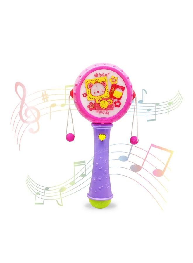 Rattle Drum Toys For Kids Rattles With Light And Sound Toy For Kids Boys And Girls Musical Instrument Toys (Assorted Color)1 Pcs
