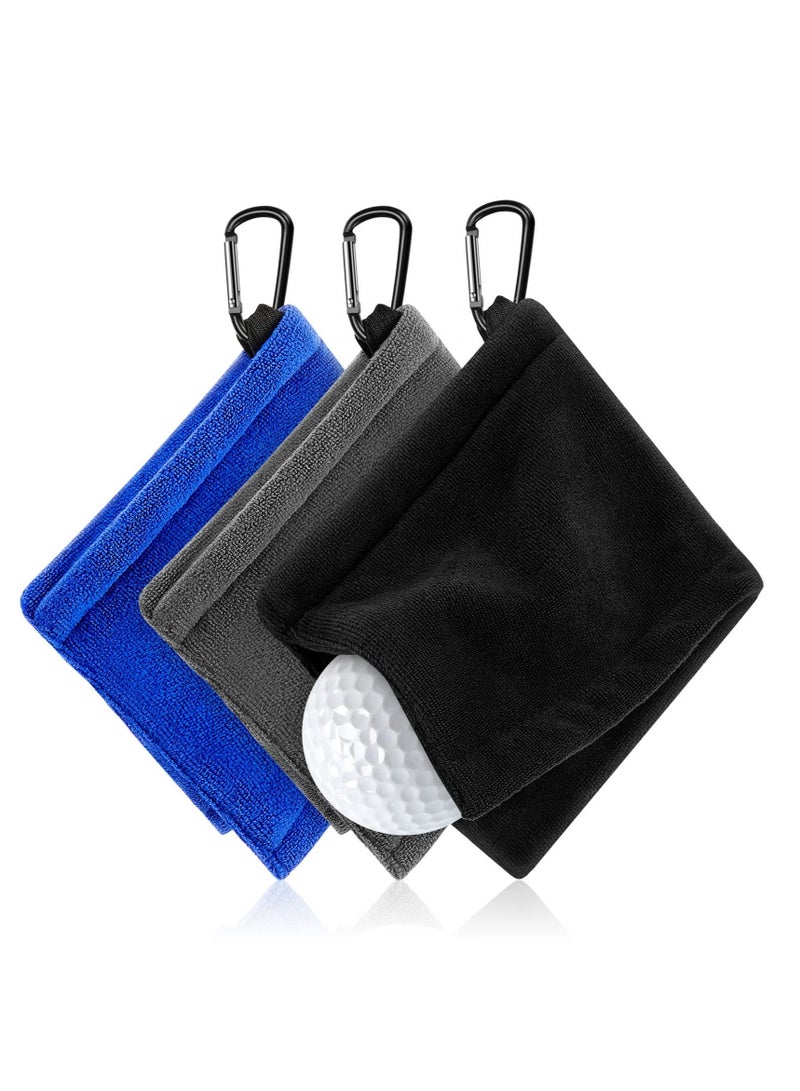 Golf Ball Towel 5.5 x 5.5 Inch Small Golf Wet and Dry Golf Towel Pocket Golf Towel with Clip Ball Towel Golf Ball Towel for Golf Course Exercise Towel