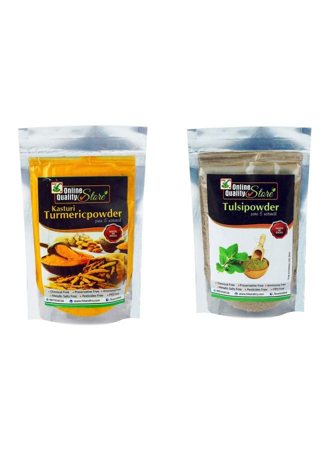 Pack Of 2  Tulsi And Organic Kasturi Haldi Powder 100grams