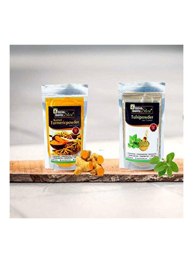 Pack Of 2  Tulsi And Organic Kasturi Haldi Powder 100grams