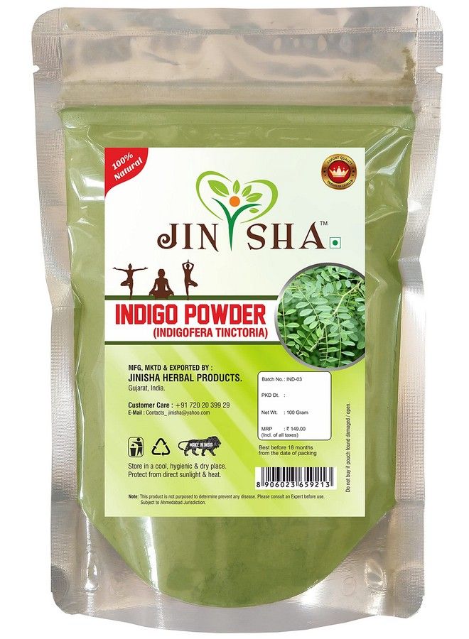 Natural Indigofera Tinctoria Leaves Powder For Hair Care And Herbal Colorant (100G) Pack Of 1