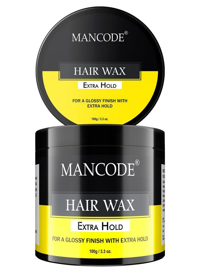 Mancode Hair Wax Extra Hold Glossy Finish Extra Long Lasting Hold Easy Wash All Day Manageable Hair 100 Gm Hair Styling Wax For Men (Pack Of 1)