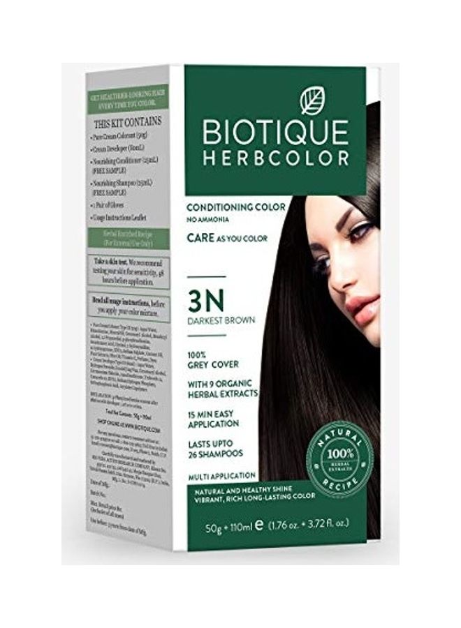 Bio Herbcolor 3N Darkest Brown Multicolour 110ml