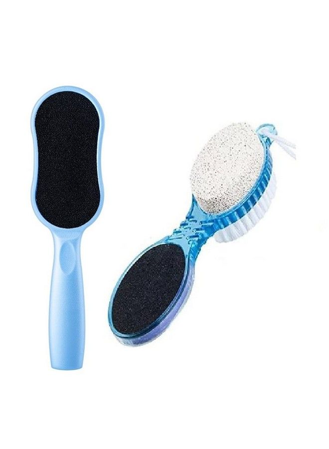 Double Action File Pedicure Rasp Foot File Callus Remover Tool And 4 In 1 Foot Care Pedicure Brush / Pumice Foot Scrubber Dead Skin Filer (Multicolor)