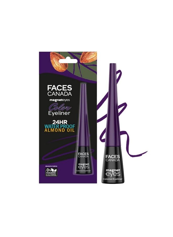 Canada Magneteyes Color Eyeliner Dramatic Purple 4Ml ; Glossy Finish ; 24Hr Longlasting ; Waterproof ; Smudgeproof ; Precise Application ; Intense Color Payoff ; Almond Extract & Vitamin E