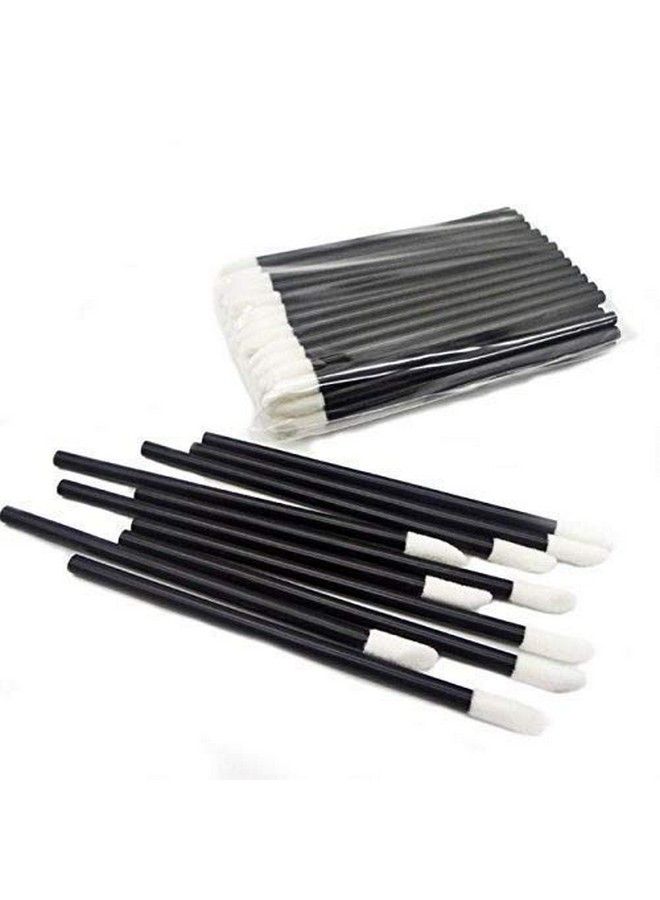 Disposable Lip Brushes Make Up Brush Lipstick Lip Gloss Wands Applicator Tool Makeup Beauty Tool Kits (Pack Of 20) Black