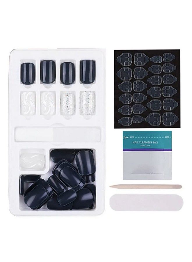 Press On Gel Nails 30 Pcs With Double Sided Jelly Adhesive Nail Glue Nail Filer Mb658_Design 31
