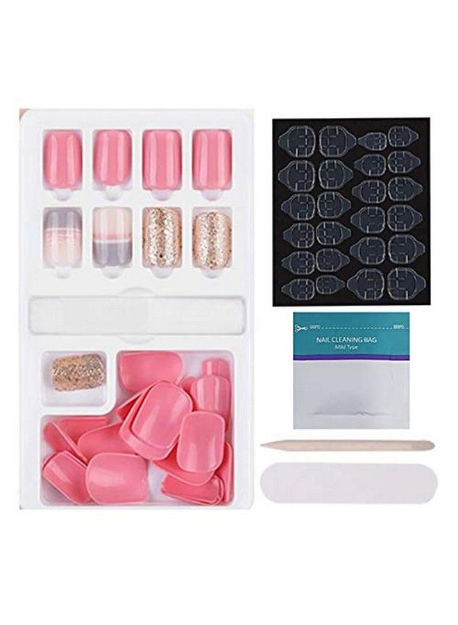 Press On Gel Nails 30 Pcs With Double Sided Jelly Adhesive Nail Glue Nail Filer Mb658_Design 025