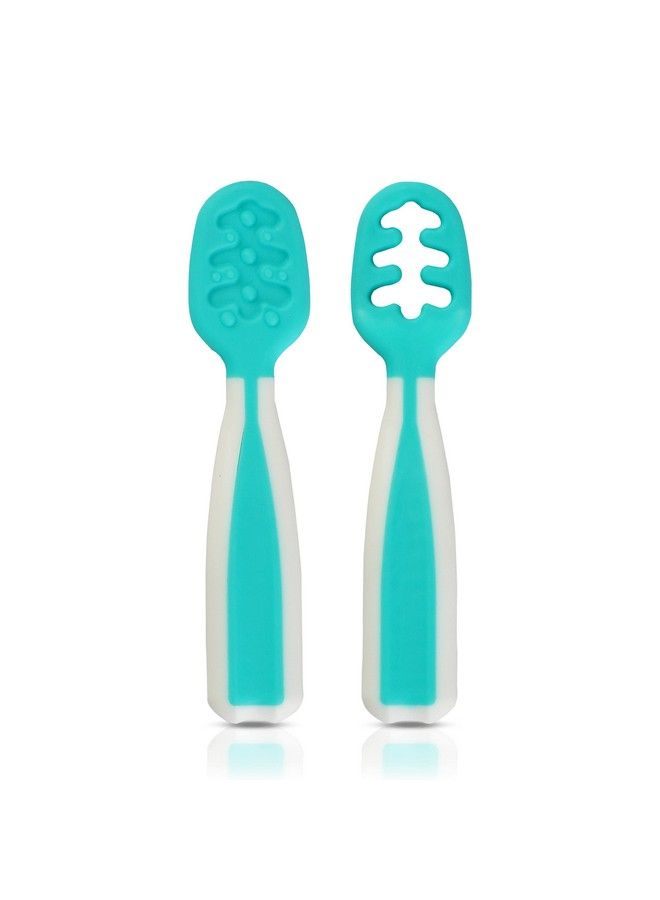 Yum Yum Weaning Pre Spoon Bpa Free Silicone Self Feeding Baby Spoon Set (Stage One + Stage Two) Baby Led Weaning Spoon For Kids Ages 6 Months+ Baby Utensil