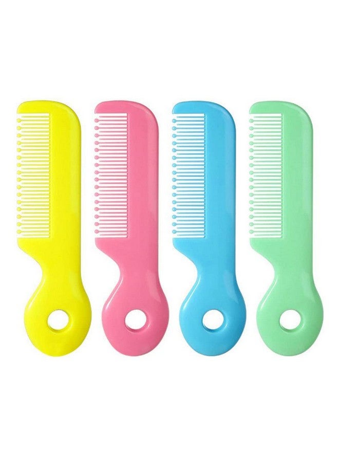 Eco Friendly Plastic Rounded Lobes Soft Bristle Baby Soft Hair Comb Set Pack Of 4 (Multicolor)