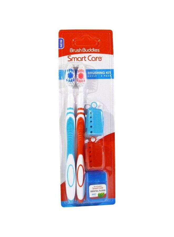 5-Piece Smart Care Brushing Kit White/Blue/Red