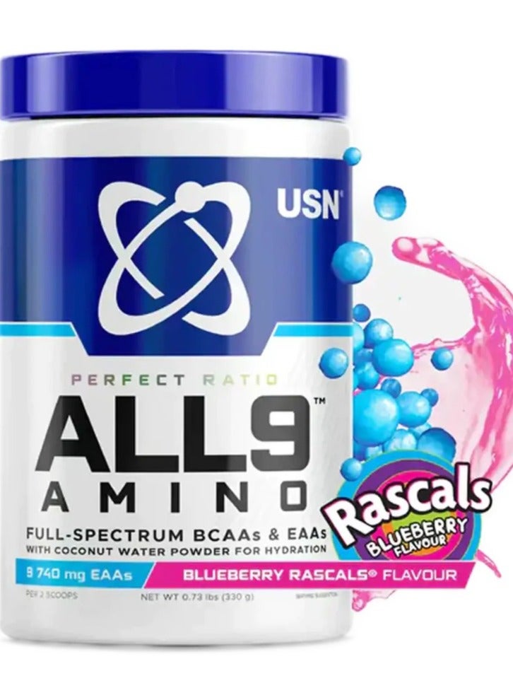ALL9 Amino 330g Blueberry Rascals Flavor