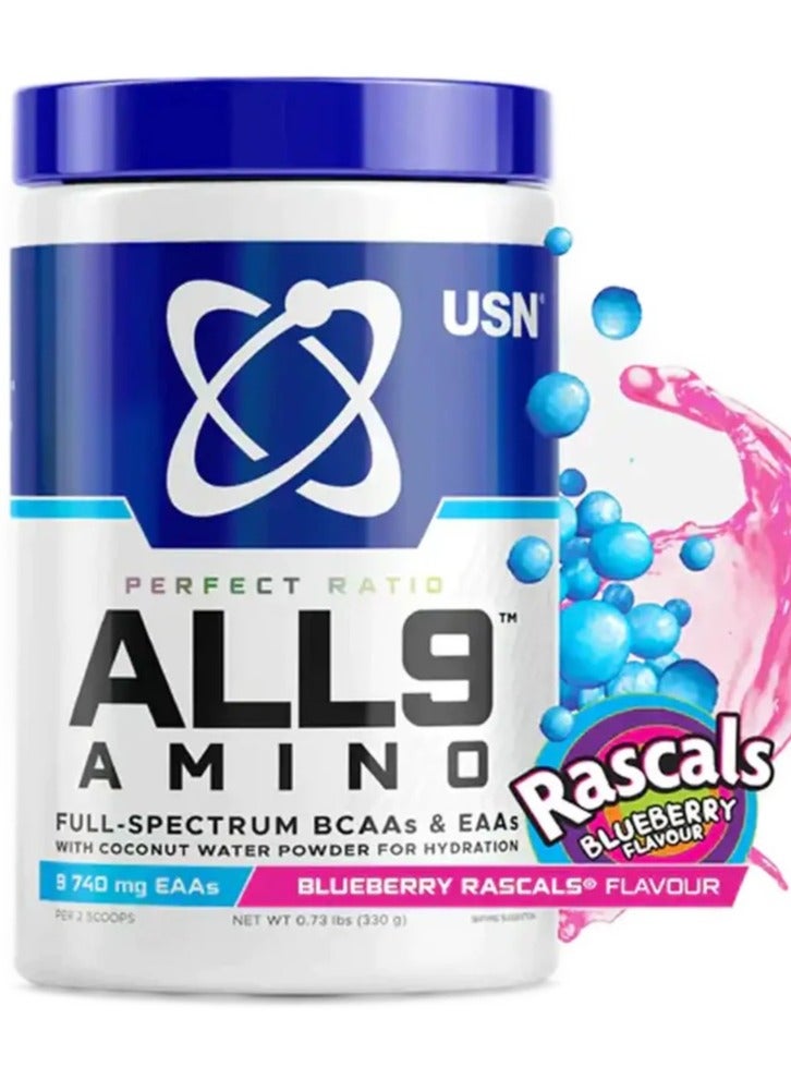 ALL9 Amino 330g Blueberry Rascals Flavor