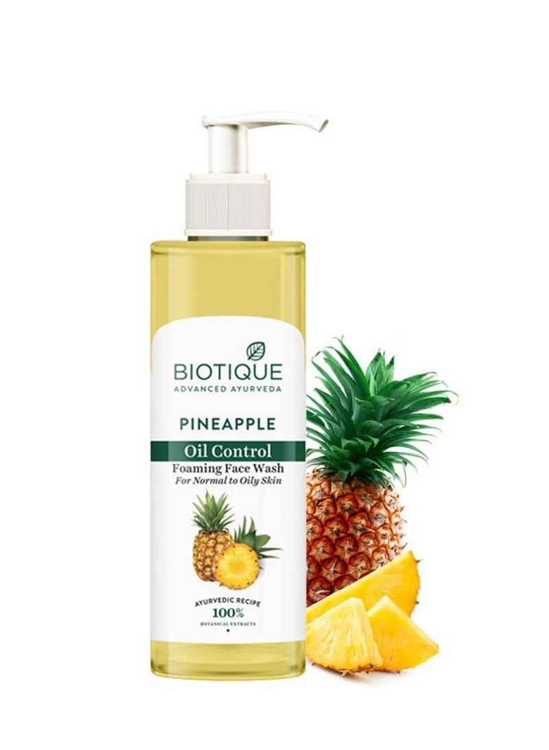 Pineapple Oil Control Foaming Face Wash Hydrates dry skin Eliminates Excess Oil Evens Skin Tone 100% Botanical Extracts Suitable for All