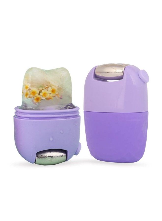 Facial Ice Massager For Face Eyes & Neck 2 In 1 Ice Roller & Face Roller Helps To Combat Face Puffiness Calm & Refresh Your Skin ; 2 In 1 Tool With Multiple Benefits (Purple)