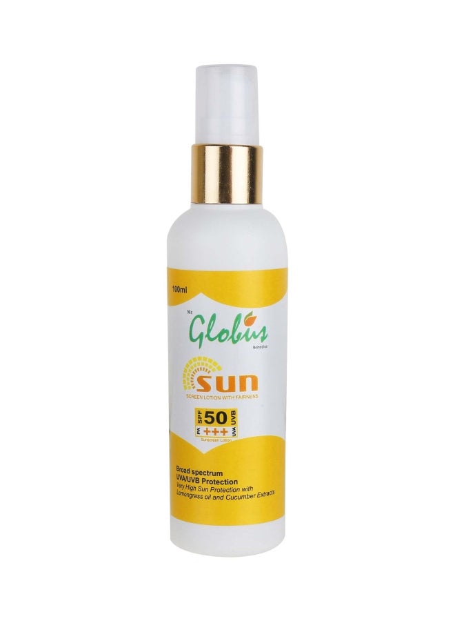 Sunscreen Lotion With Fairness SPF 50 UVA/UVB PA+++ 100ml