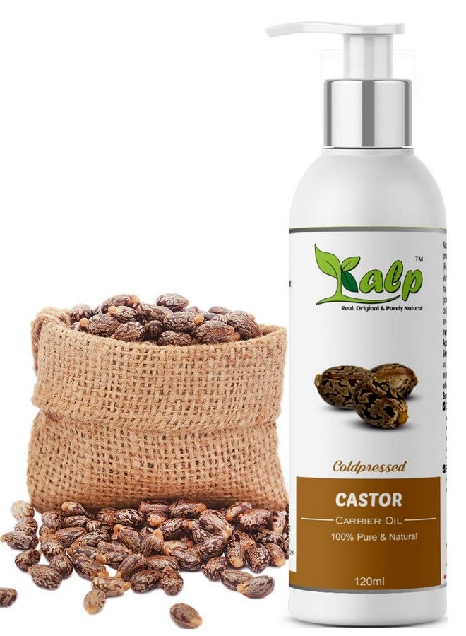 Cold Pressed Castor Oil For Hair Growth 100% Natural Moisturizing & Healing For Dry Skin Beard And Eyelashes Paraben Free And No Mineral Oil (120Ml)