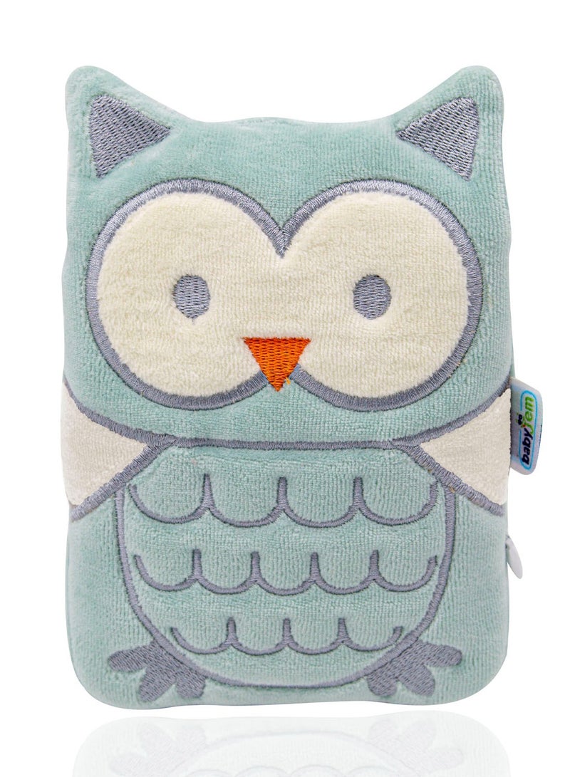 Babyjem Cherry Seeds Filled Velvet Colic Owl Shaped Pillow - Newborn Sleep Wellbeing & Gas Pain Relief - Natural Material, Washable, Microwave Safe - Trusted Brand for Newborn Baby Gift